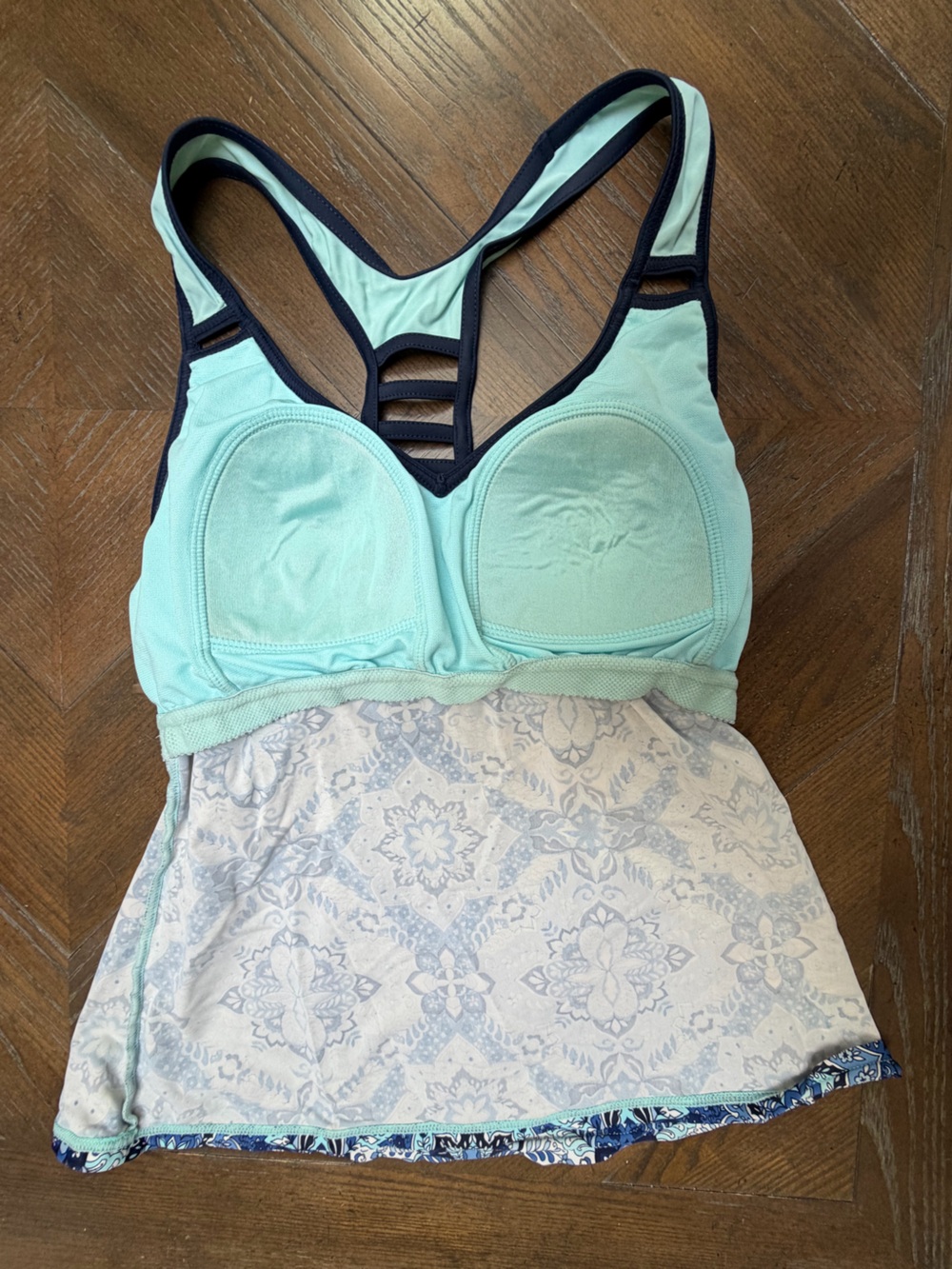 ZeroXposur Blue Mosaic Print Tankini Swimsuit Set Size Large - Picture 9 of 9